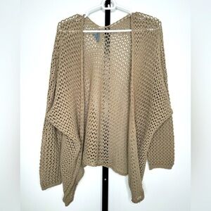"Don't Ask Why" Crochet Tan Cardigan